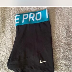 Nike Black Shorts with Blue Waistband